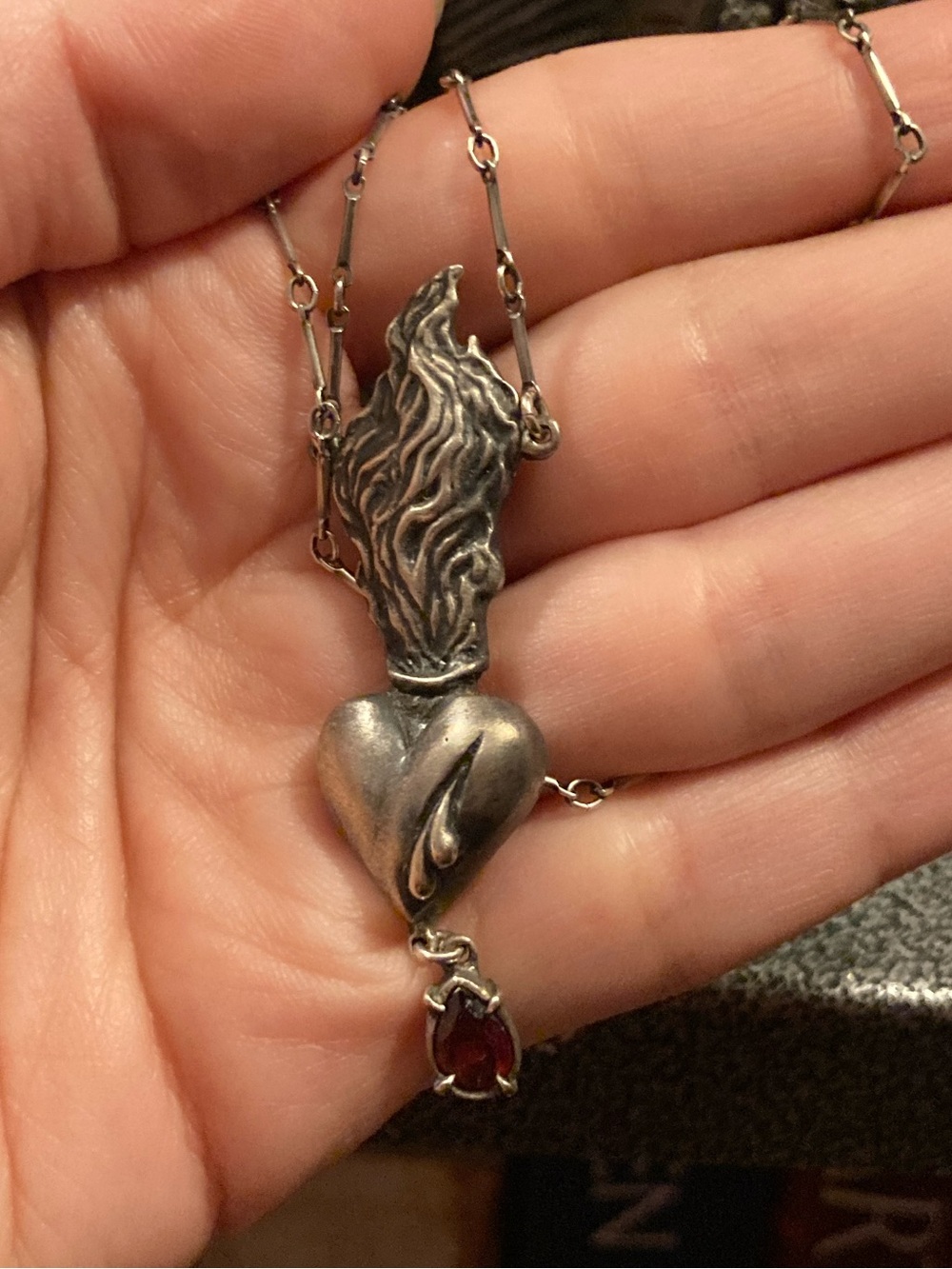 Blood Milk Jewels Limited Showroom ‘The Deepest Wound’ Pendant with Garnet 💧